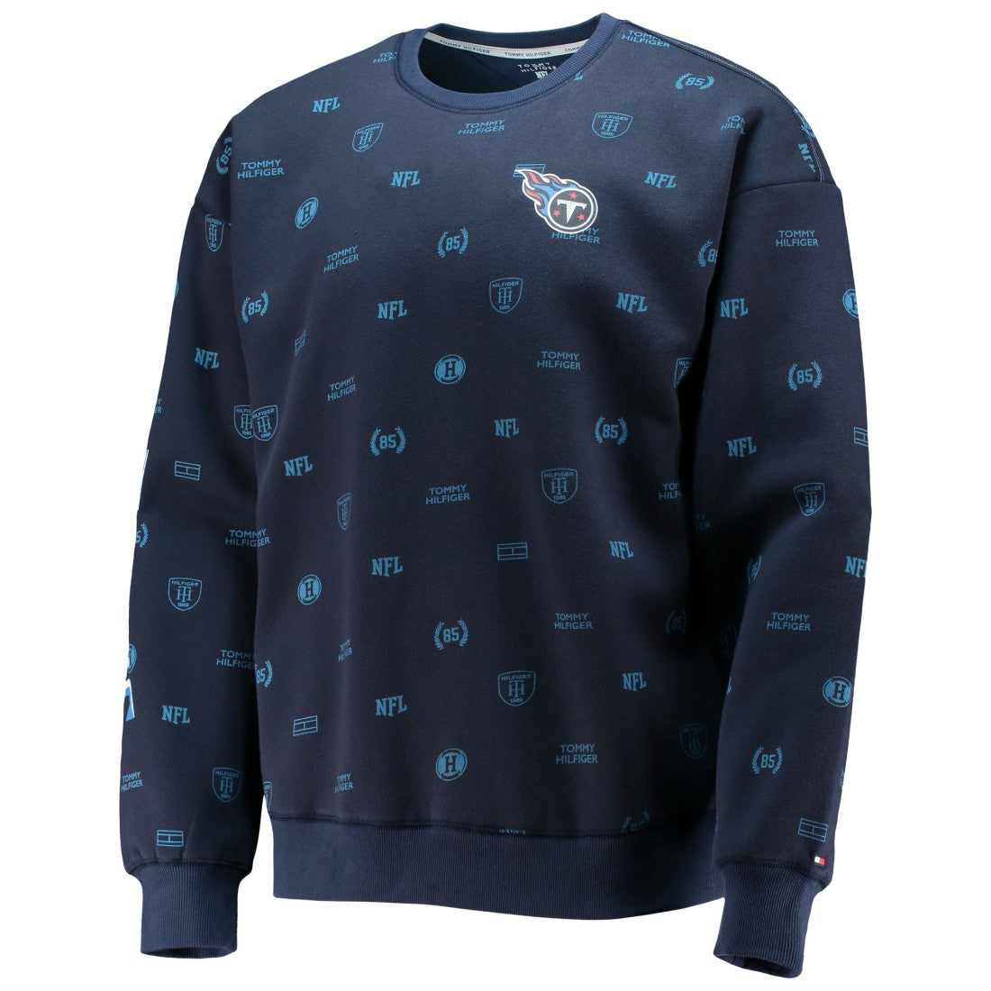 Tennessee Titans Tommy Hilfiger Reid Graphic Pullover Sweatshirt Navy - NFL