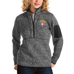 NBA - Cleveland Cavaliers Antigua Women's NBA 75th Anniversary Fortune Quarter-Zip Pullover Jacket - Heathered Charcoal
