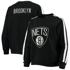 NBA - Brooklyn Nets The Wild Collective Women's Perforated Logo Pullover Sweatshirt - Black