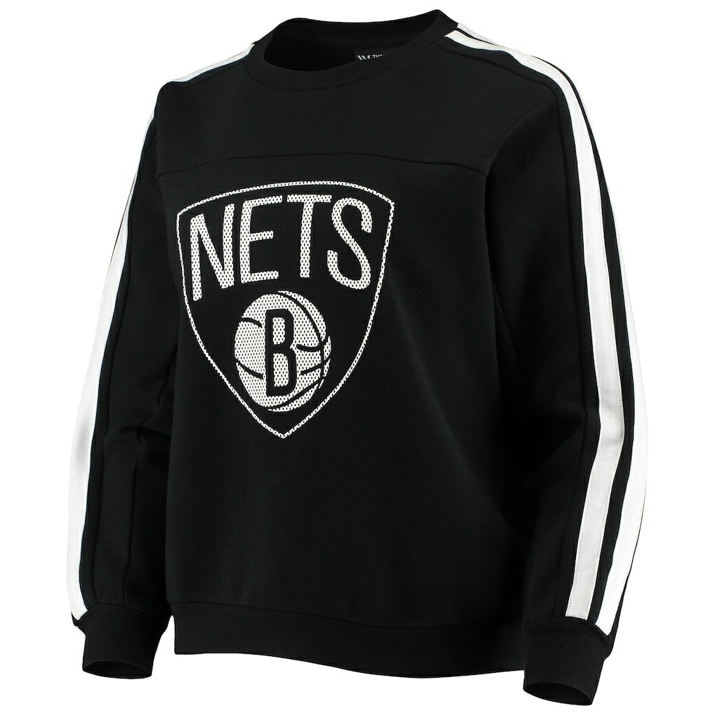 NBA - Brooklyn Nets The Wild Collective Women's Perforated Logo Pullover Sweatshirt - Black