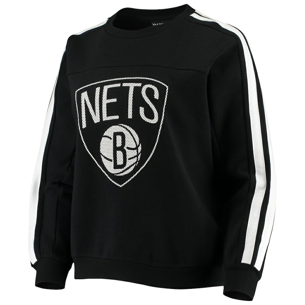 NBA - Brooklyn Nets The Wild Collective Women's Perforated Logo Pullover Sweatshirt - Black