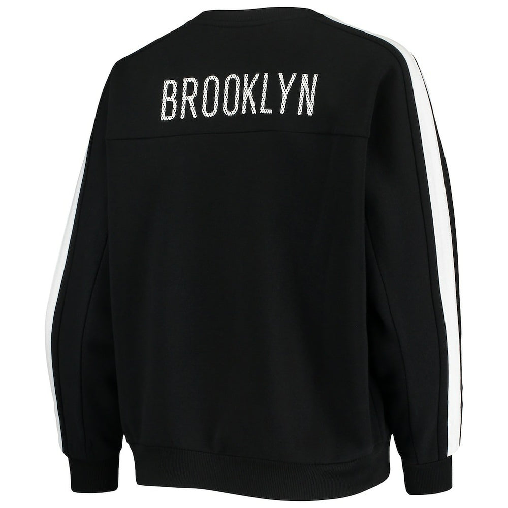 NBA - Brooklyn Nets The Wild Collective Women's Perforated Logo Pullover Sweatshirt - Black