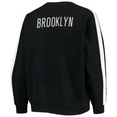 NBA - Brooklyn Nets The Wild Collective Women's Perforated Logo Pullover Sweatshirt - Black