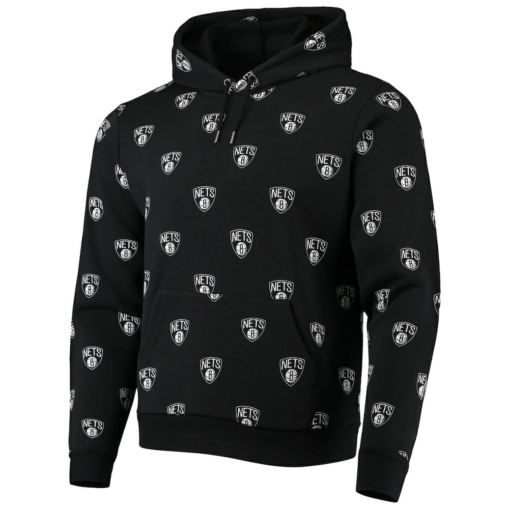 NBA - Brooklyn Nets The Wild Collective Unisex Allover Logo Pullover Hoodie - Black