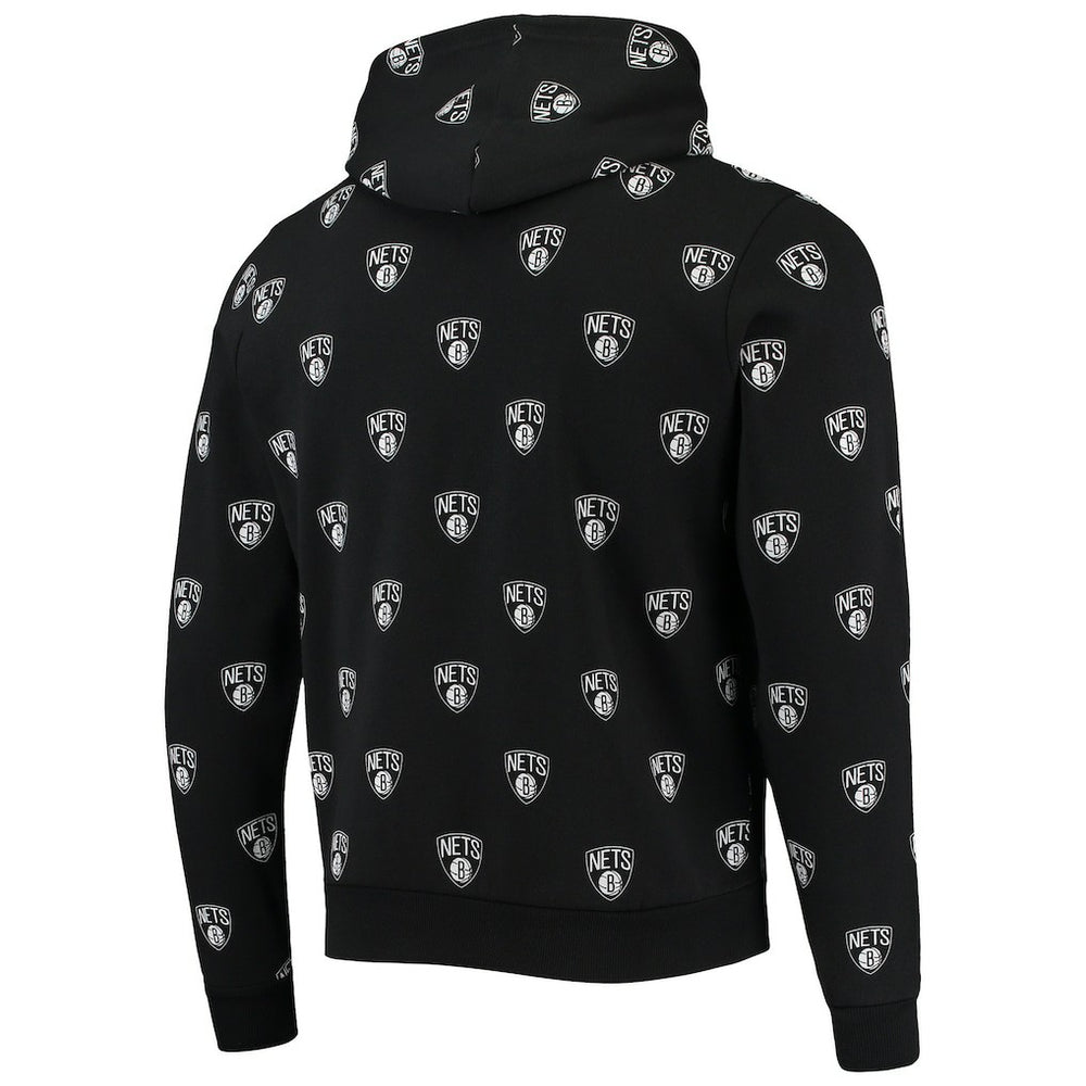 NBA - Brooklyn Nets The Wild Collective Unisex Allover Logo Pullover Hoodie - Black