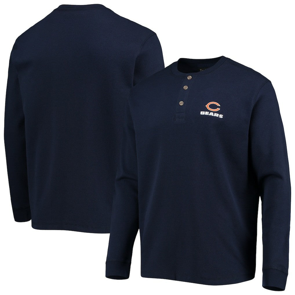 Chicago Bears Dunbrooke Logo Maverick Thermal Henley Long Sleeve T-Shirt Navy - NFL