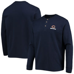 Chicago Bears Dunbrooke Logo Maverick Thermal Henley Long Sleeve T-Shirt Navy - NFL
