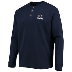Chicago Bears Dunbrooke Logo Maverick Thermal Henley Long Sleeve T-Shirt Navy - NFL