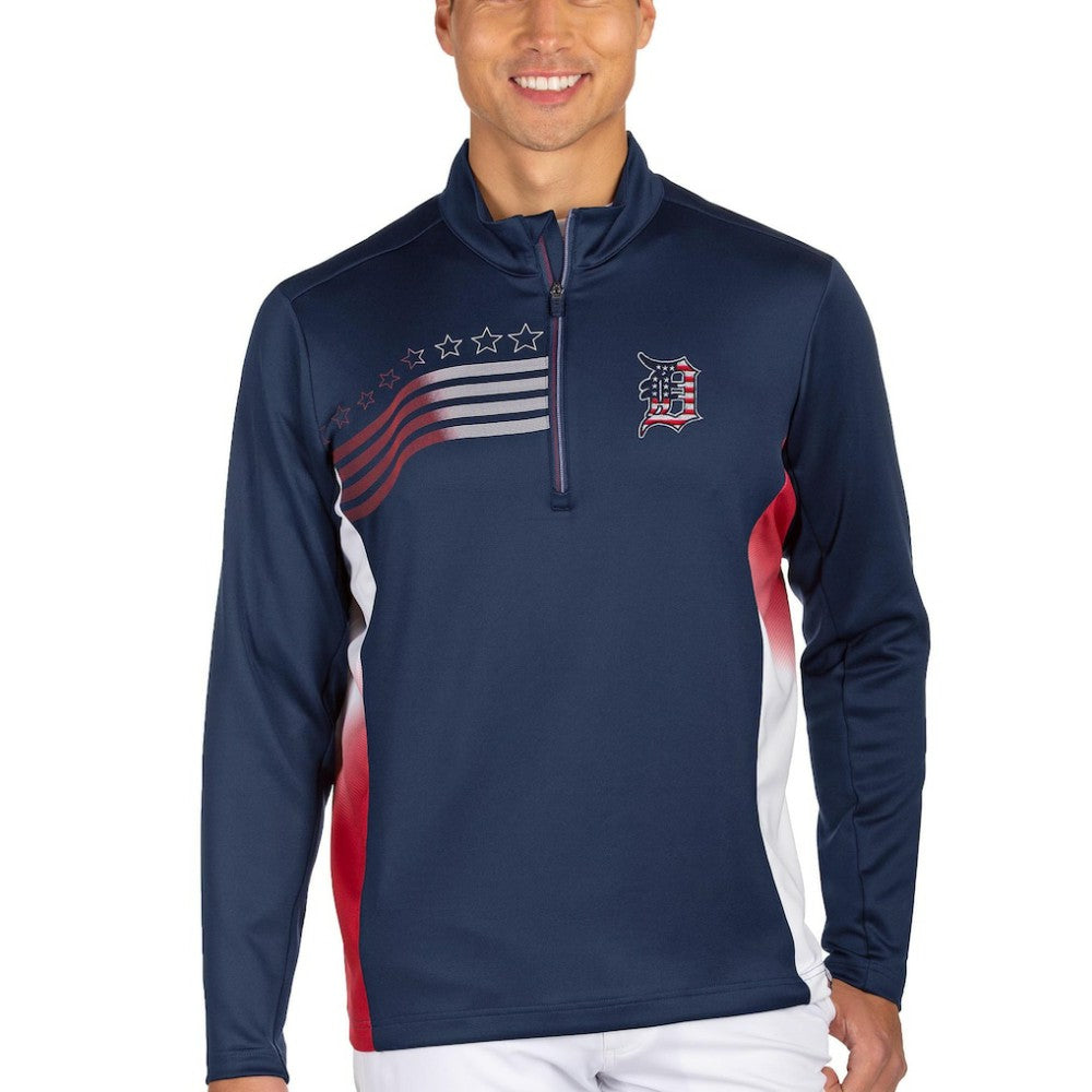 Detroit Tigers Antigua Liberty Quarter-Zip Pullover Jacket for sale