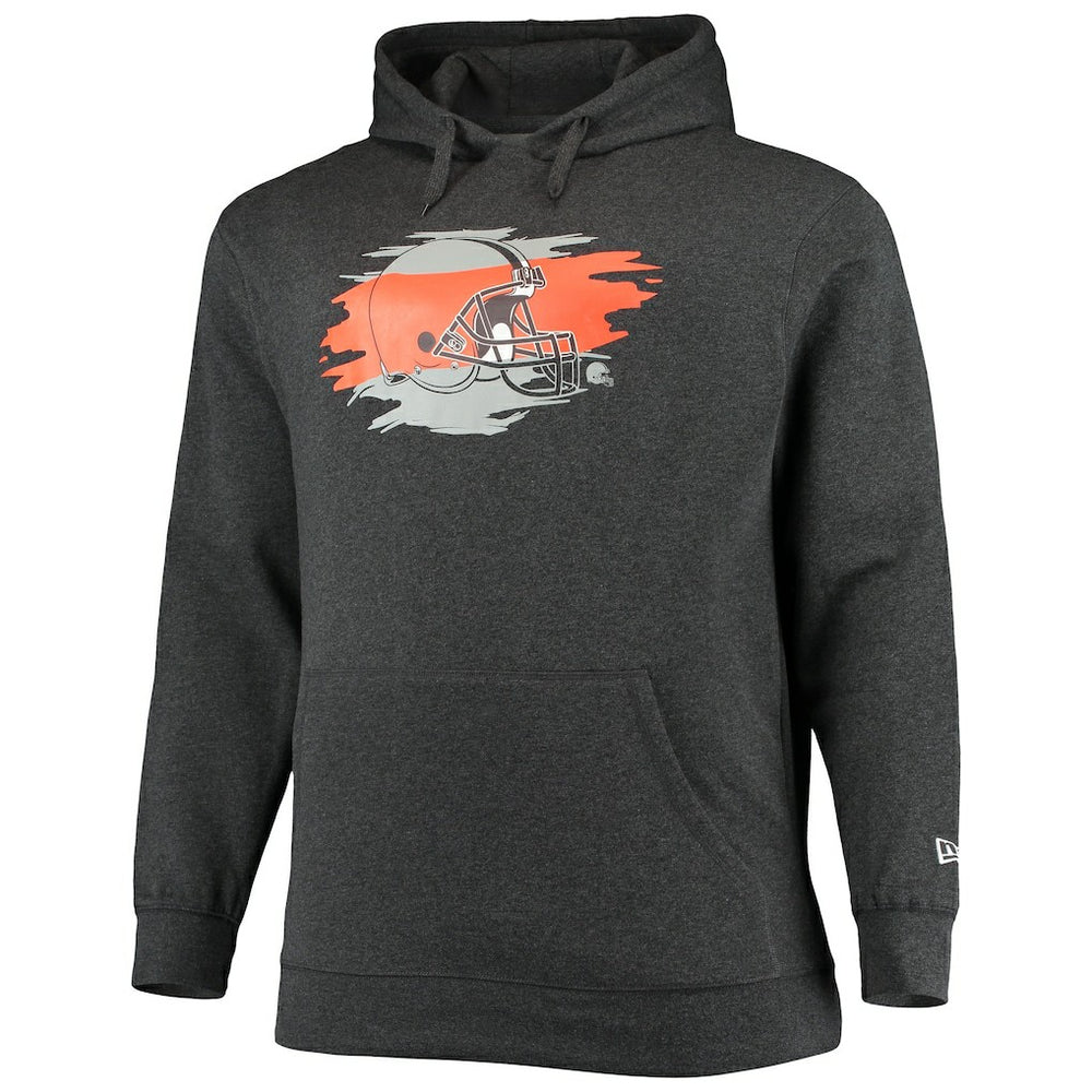 Cleveland Browns New Era Big & Tall Primary Logo Pullover Hoodie Charcoal - NFL