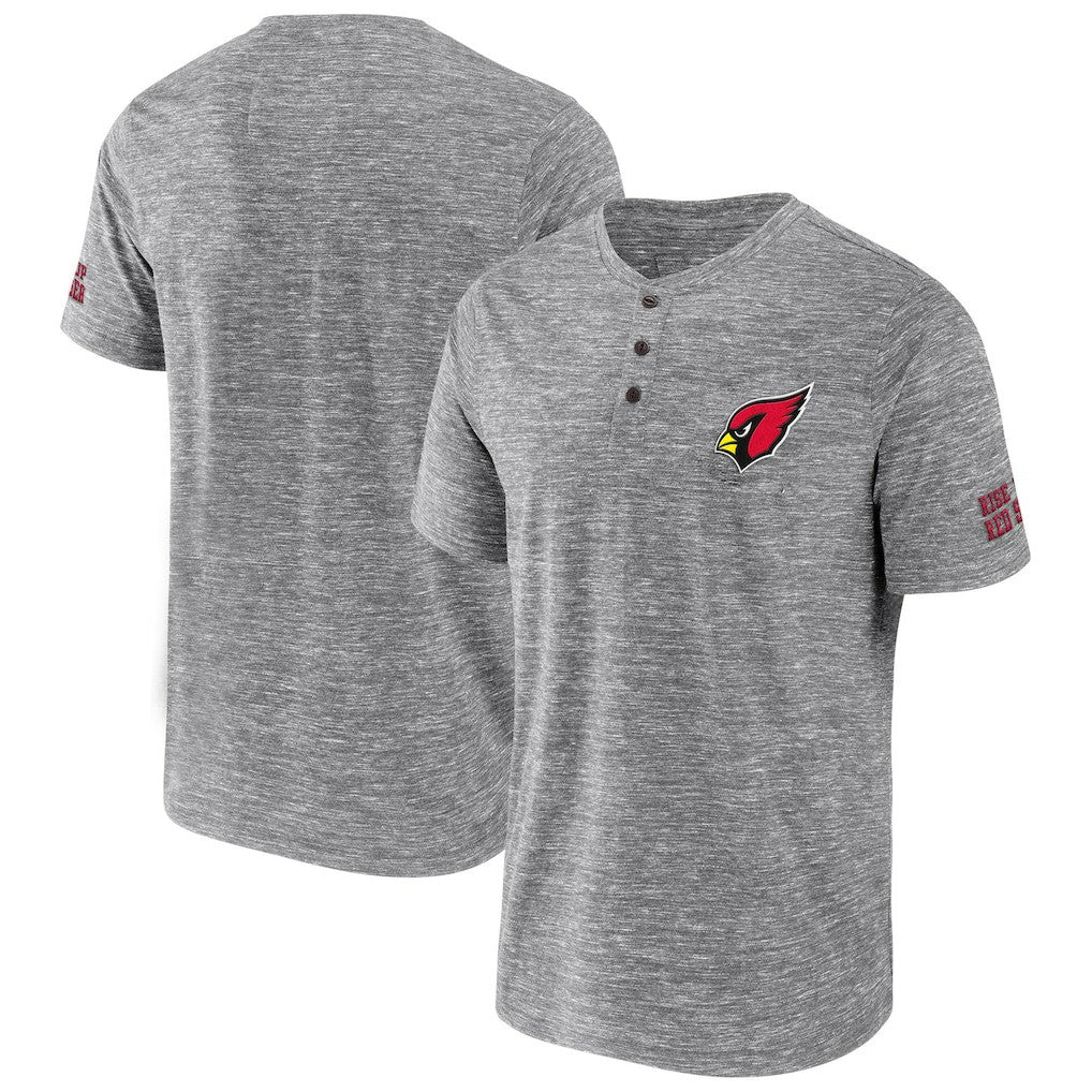 Arizona Cardinals NFL x Darius Rucker Collection Slub Henley T-Shirt Heathered Gray - Fanatics