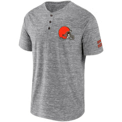 Cleveland Browns NFL x Darius Rucker Collection Slub Henley T-Shirt Heathered Gray - Fanatics