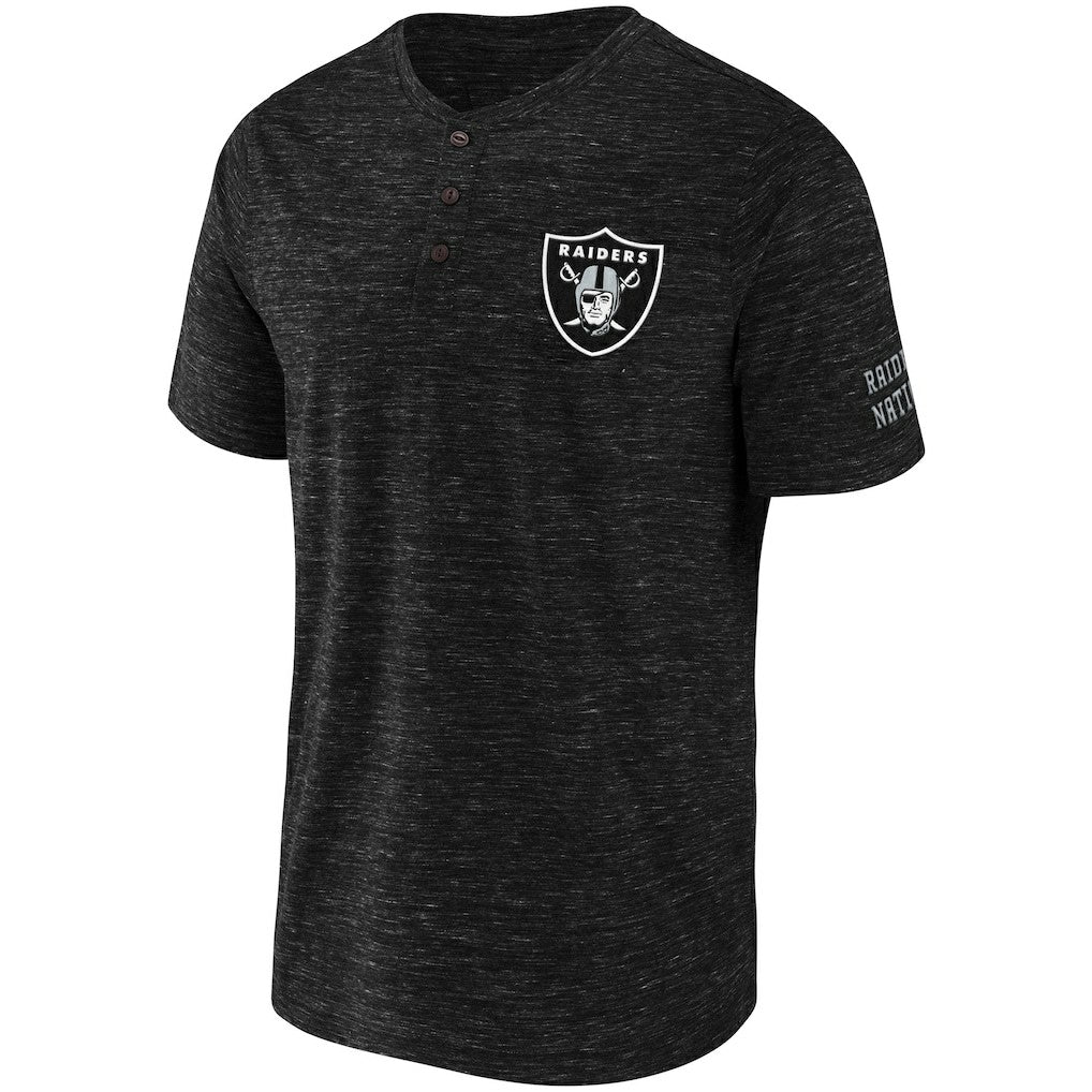 Las Vegas Raiders NFL x Darius Rucker Collection Slub Henley T-Shirt Black - Fanatics