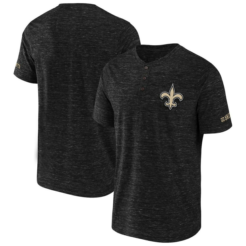 New Orleans Saints NFL x Darius Rucker Collection Slub Henley T-Shirt Black - Fanatics