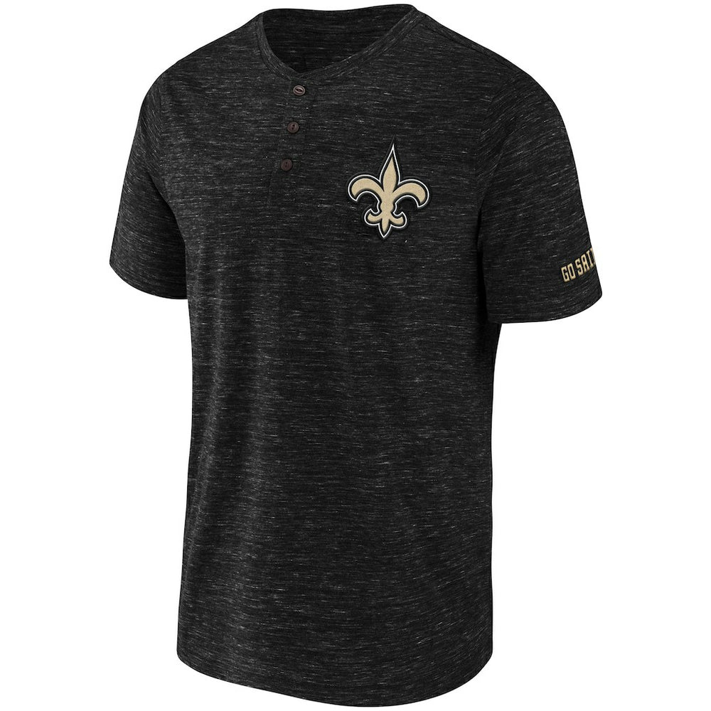 New Orleans Saints NFL x Darius Rucker Collection Slub Henley T-Shirt Black - Fanatics