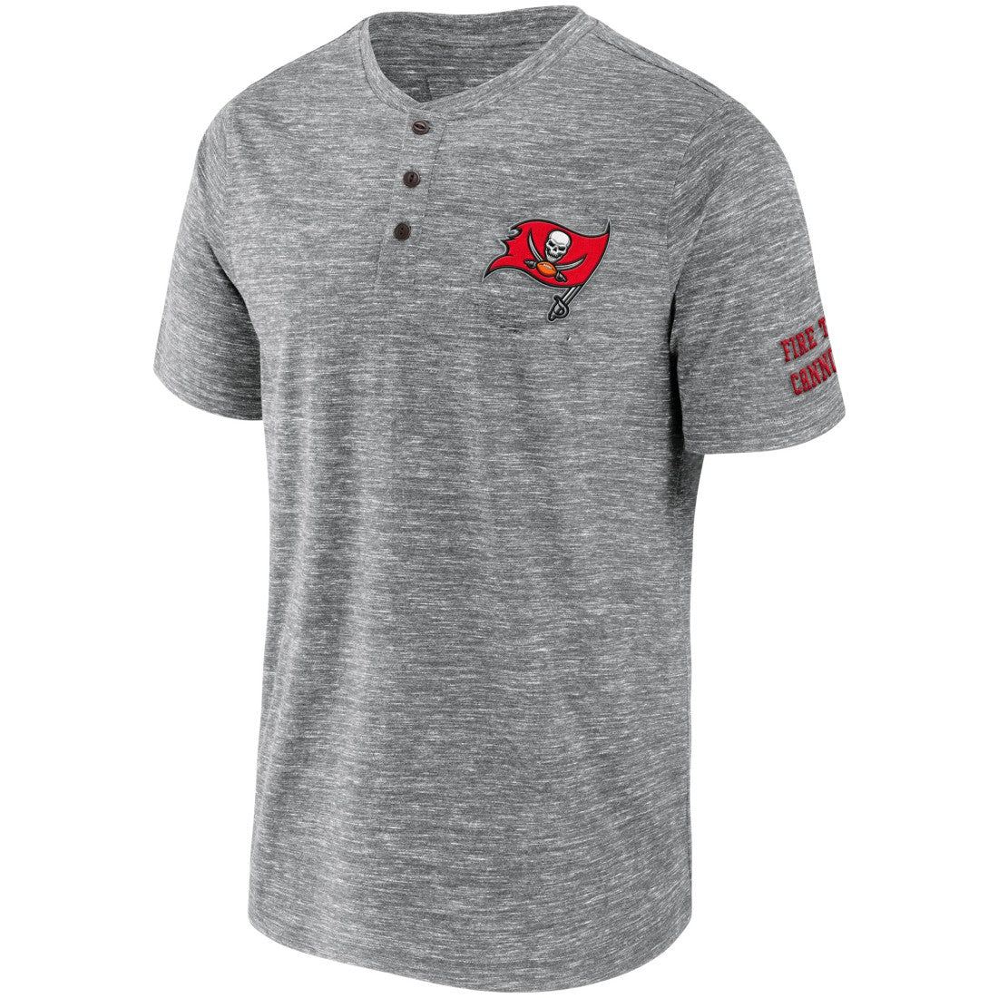 Tampa Bay Buccaneers NFL x Darius Rucker Collection Slub Henley T-Shirt Heathered Gray - Fanatics