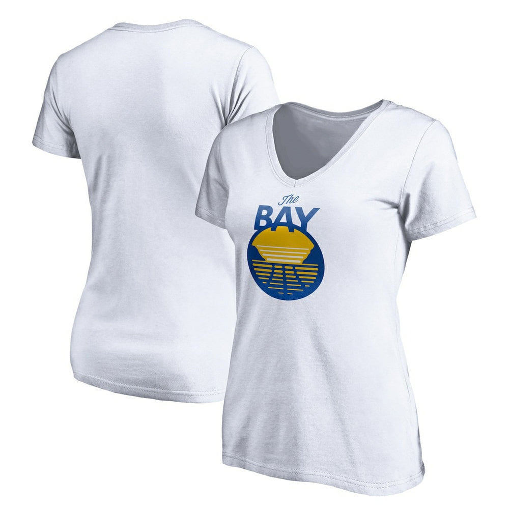 NBA - Golden State Warriors Women's The Bay Logo V-Neck T-Shirt - White