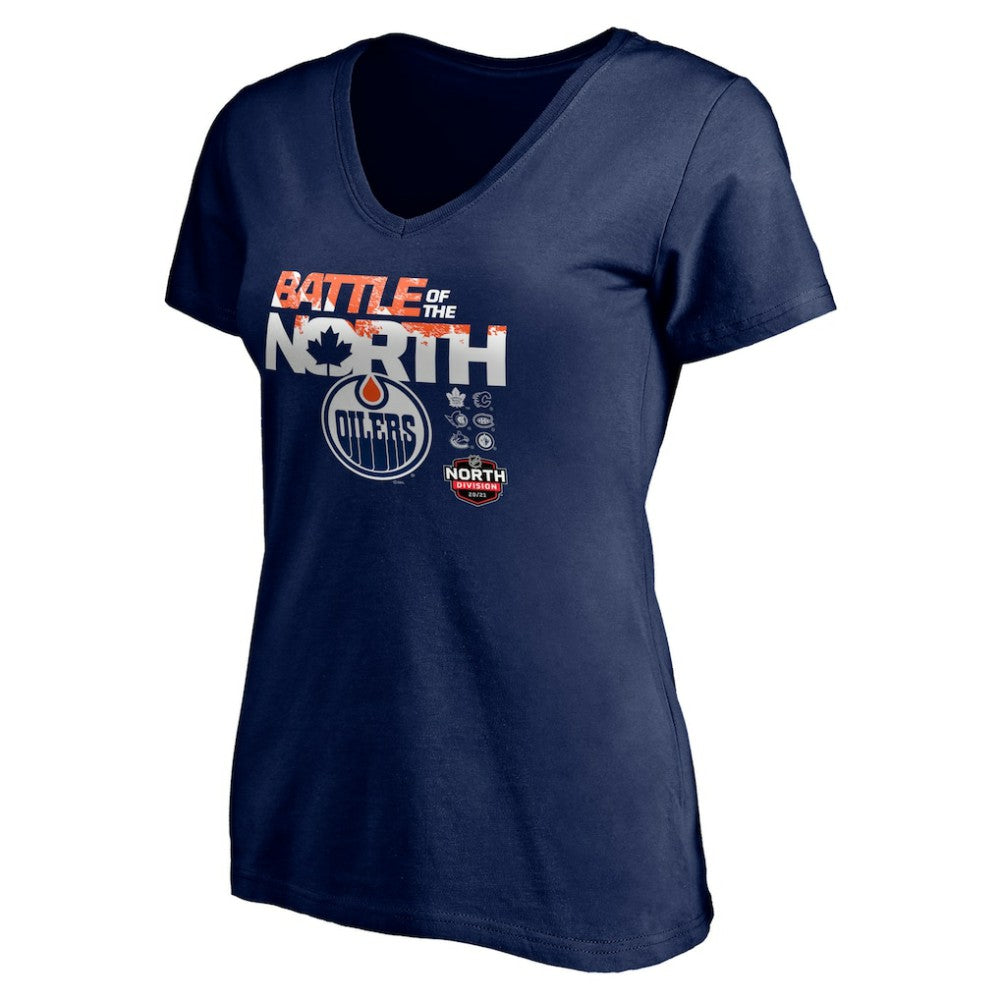Edmonton Oilers - Women's Battle of the North V-Neck T-Shirt Navy
