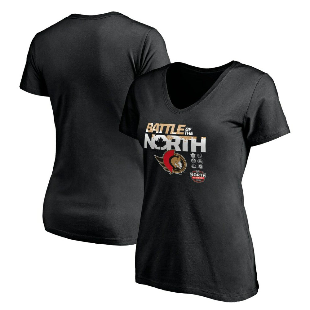 Ottawa Senators - Women's Battle of the North V-Neck T-Shirt Black
