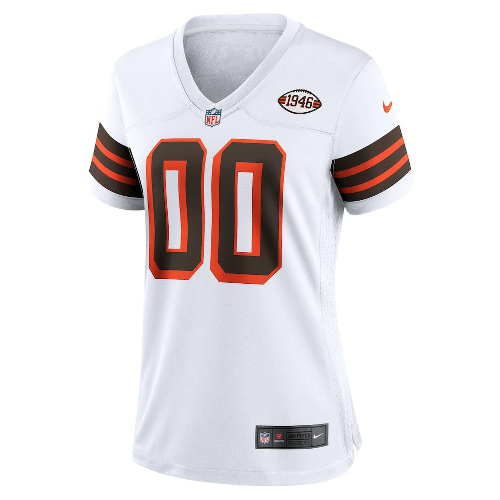Cleveland Browns Women's 1946 Collection Alternate Custom Jersey White - Nike