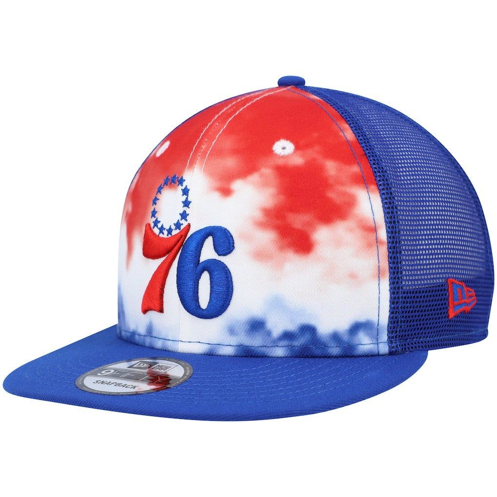 New Era - Philadelphia 76ers Hazy Trucker 9FIFTY Snapback Hat - Royal