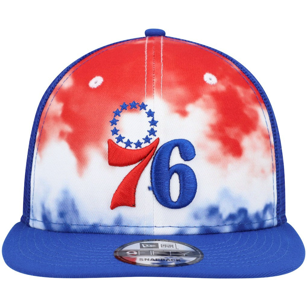 New Era - Philadelphia 76ers Hazy Trucker 9FIFTY Snapback Hat - Royal