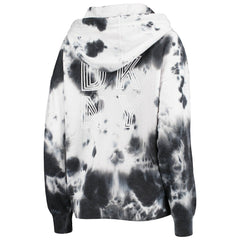 Los Angeles Chargers DKNY Sport Women's Dakota Oversized Tie-Dye Half-Zip Hoodie White/Black - NFL
