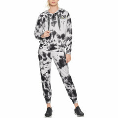 Los Angeles Chargers DKNY Sport Women's Dakota Oversized Tie-Dye Half-Zip Hoodie White/Black - NFL