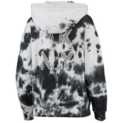 Minnesota Vikings DKNY Sport Women's Dakota Oversized Tie-Dye Half-Zip Hoodie White/Black - NFL