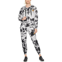Minnesota Vikings DKNY Sport Women's Dakota Oversized Tie-Dye Half-Zip Hoodie White/Black - NFL
