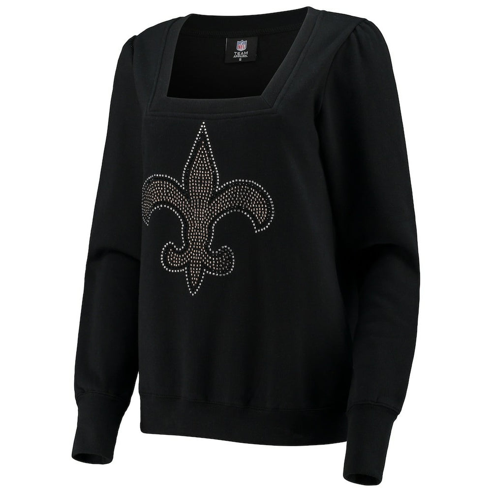 New Orleans Saints Cuce Women's Winners Square Neck Pullover Sweatshirt Black - NFL