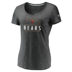 Chicago Bears Women's League Leader Space Dye V-Neck T-Shirt Charcoal - Fanatics