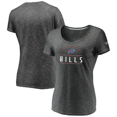 Buffalo Bills Women's League Leader Space Dye V-Neck T-Shirt Charcoal - Fanatics