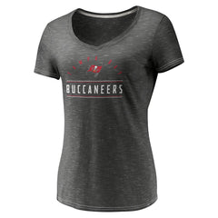 Tampa Bay Buccaneers Women's League Leader Space Dye V-Neck T-Shirt Charcoal - Fanatics