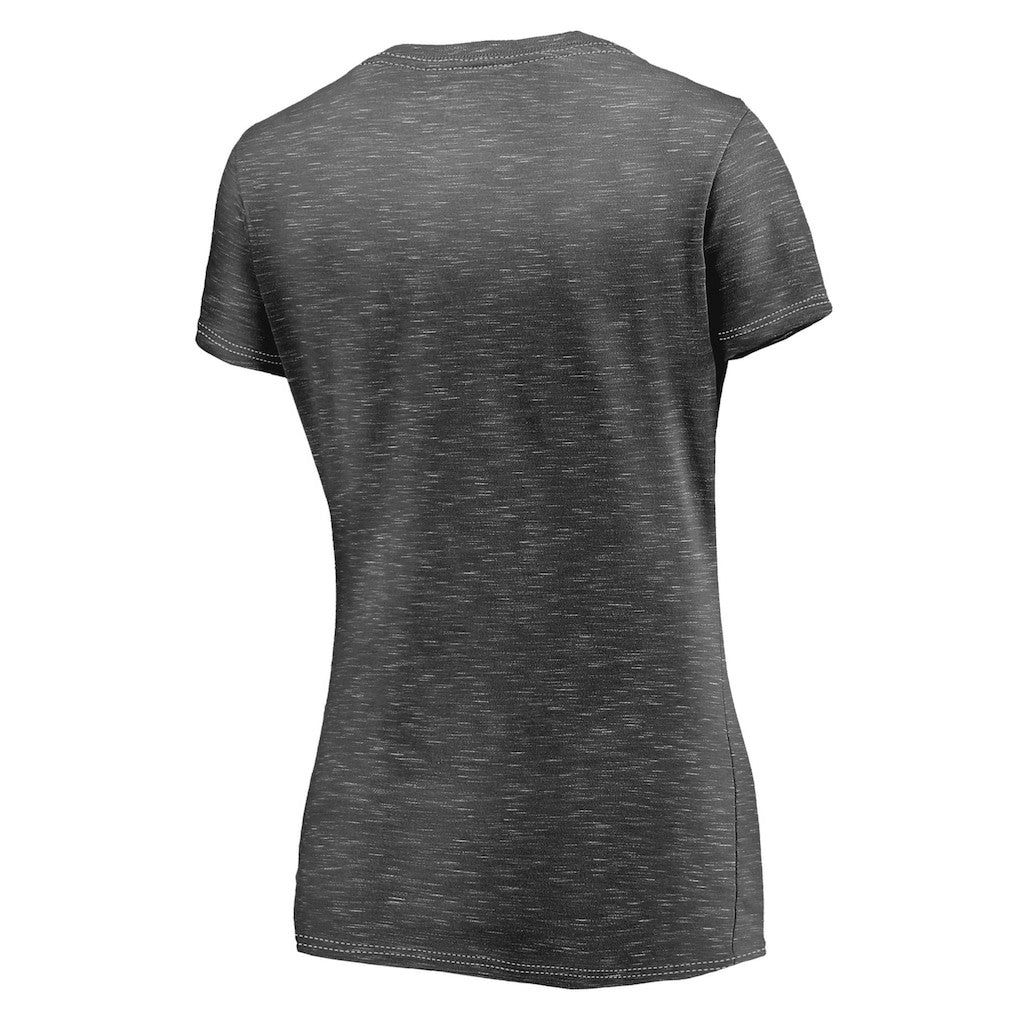 Miami Dolphins Women's League Leader Space Dye V-Neck T-Shirt Charcoal - Fanatics