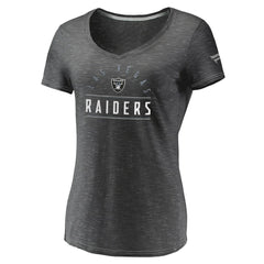 Las Vegas Raiders Women's League Leader Space Dye V-Neck T-Shirt Charcoal - Fanatics