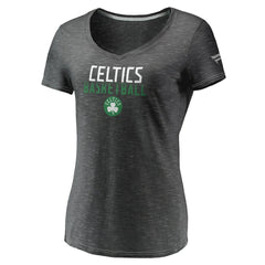 Fanatics - Boston Celtics Women's Double-Fade Space-Dye V-Neck T-Shirt - Charcoal