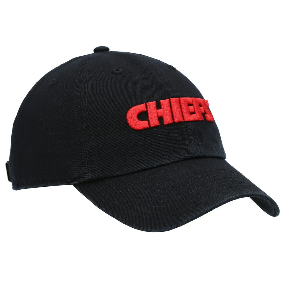 Kansas City Chiefs '47 Clean Up Script Adjustable Hat Black - 47 brand