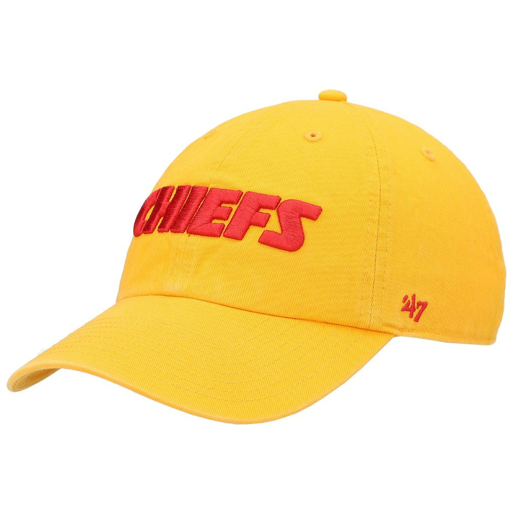 Kansas City Chiefs '47 Clean Up Script Adjustable Hat Gold - 47 brand