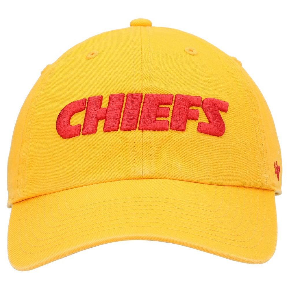 Kansas City Chiefs '47 Clean Up Script Adjustable Hat Gold - 47 brand