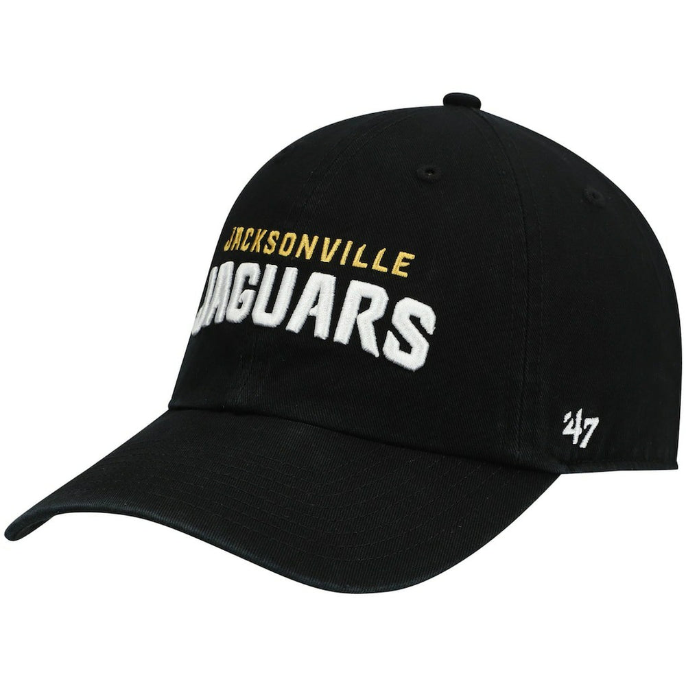 Jacksonville Jaguars '47 Clean Up Script Adjustable Hat Black - 47 brand