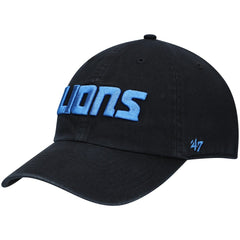 Detroit Lions '47 Clean Up Script Adjustable Hat Black - 47 brand