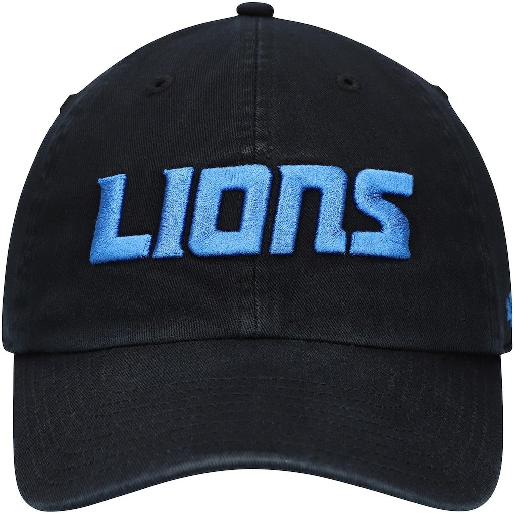 Detroit Lions '47 Clean Up Script Adjustable Hat Black - 47 brand