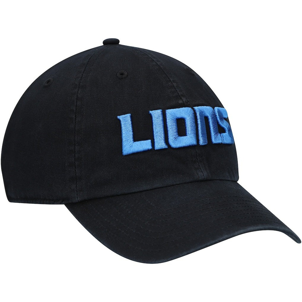 Detroit Lions '47 Clean Up Script Adjustable Hat Black - 47 brand