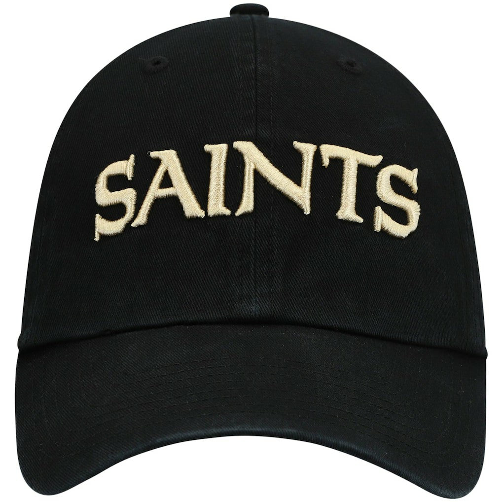 New Orleans Saints '47 Clean Up Script Adjustable Hat Black - 47 brand