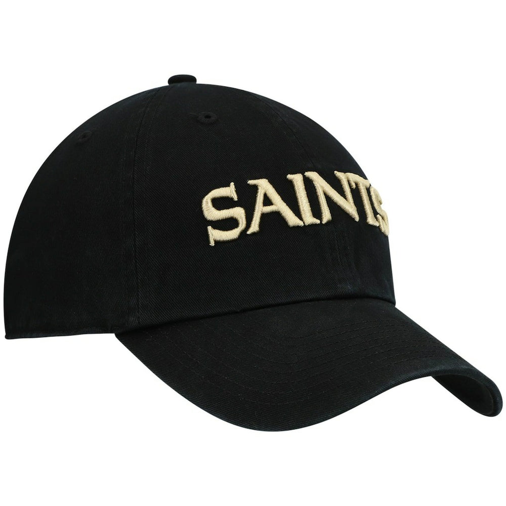 New Orleans Saints '47 Clean Up Script Adjustable Hat Black - 47 brand