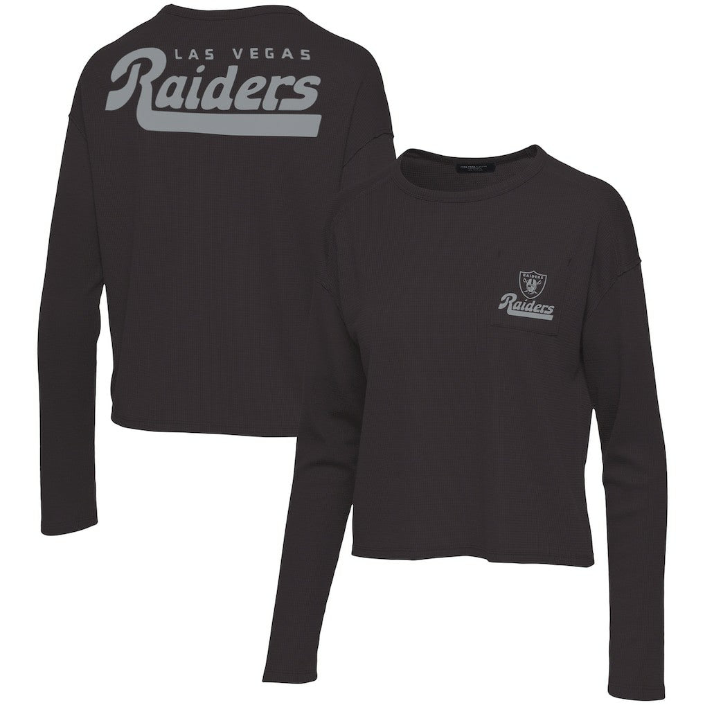 Las Vegas Raiders Junk Food Women's Pocket Thermal Long Sleeve T-Shirt Black - NFL