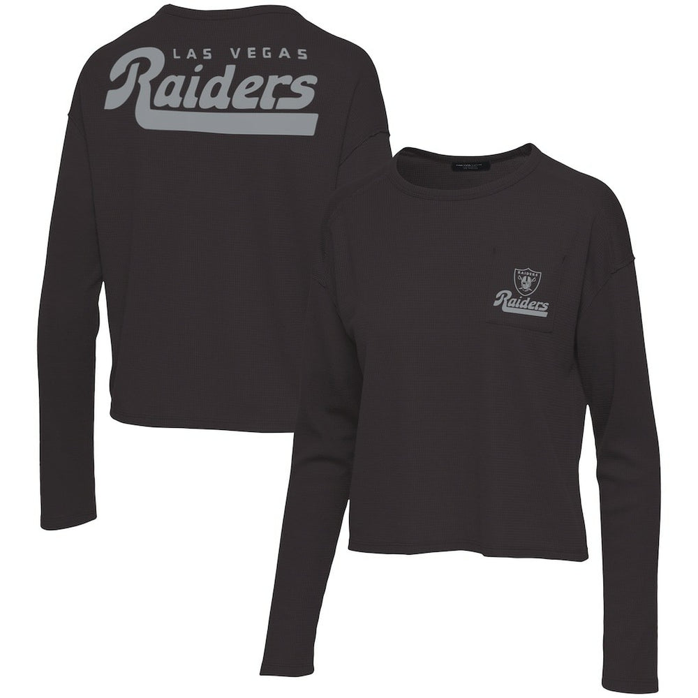 Las Vegas Raiders Junk Food Women's Pocket Thermal Long Sleeve T-Shirt Black - NFL