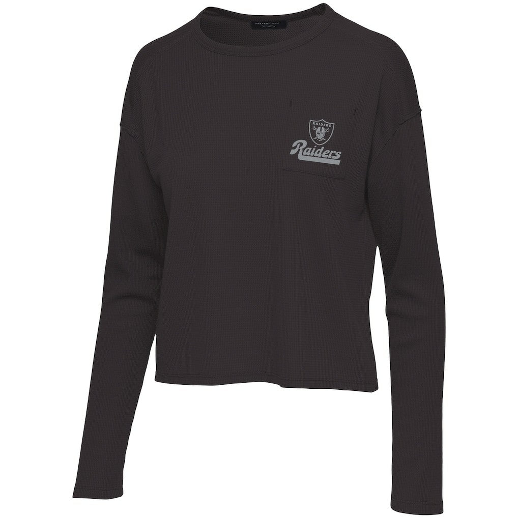 Las Vegas Raiders Junk Food Women's Pocket Thermal Long Sleeve T-Shirt Black - NFL