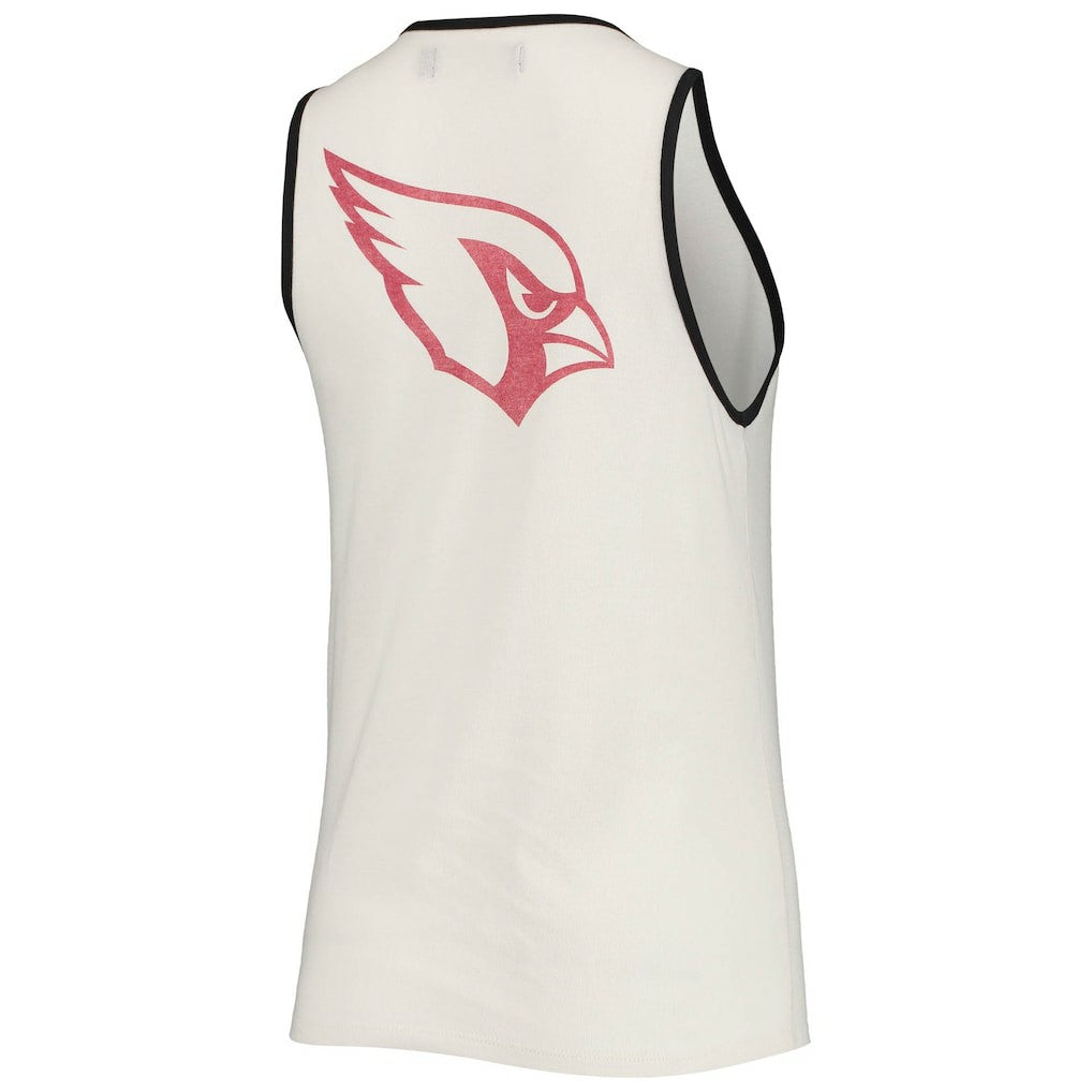 Arizona Cardinals Junk Food Women's Throwback Pop Binding Scoop Neck Tank Top White/Black - NFL